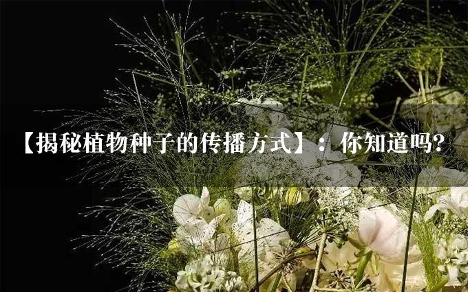 【揭秘植物种子的传播方式】：你知道吗？