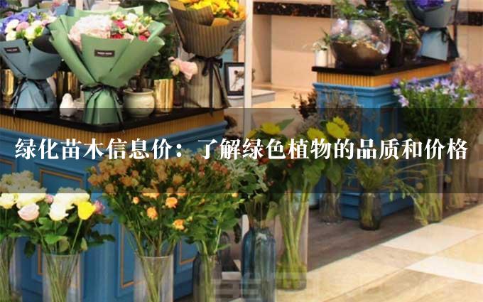 绿化苗木信息价：了解绿色植物的品质和价格