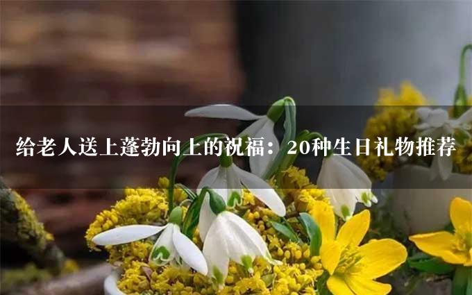 给老人送上蓬勃向上的祝福：20种生日礼物推荐